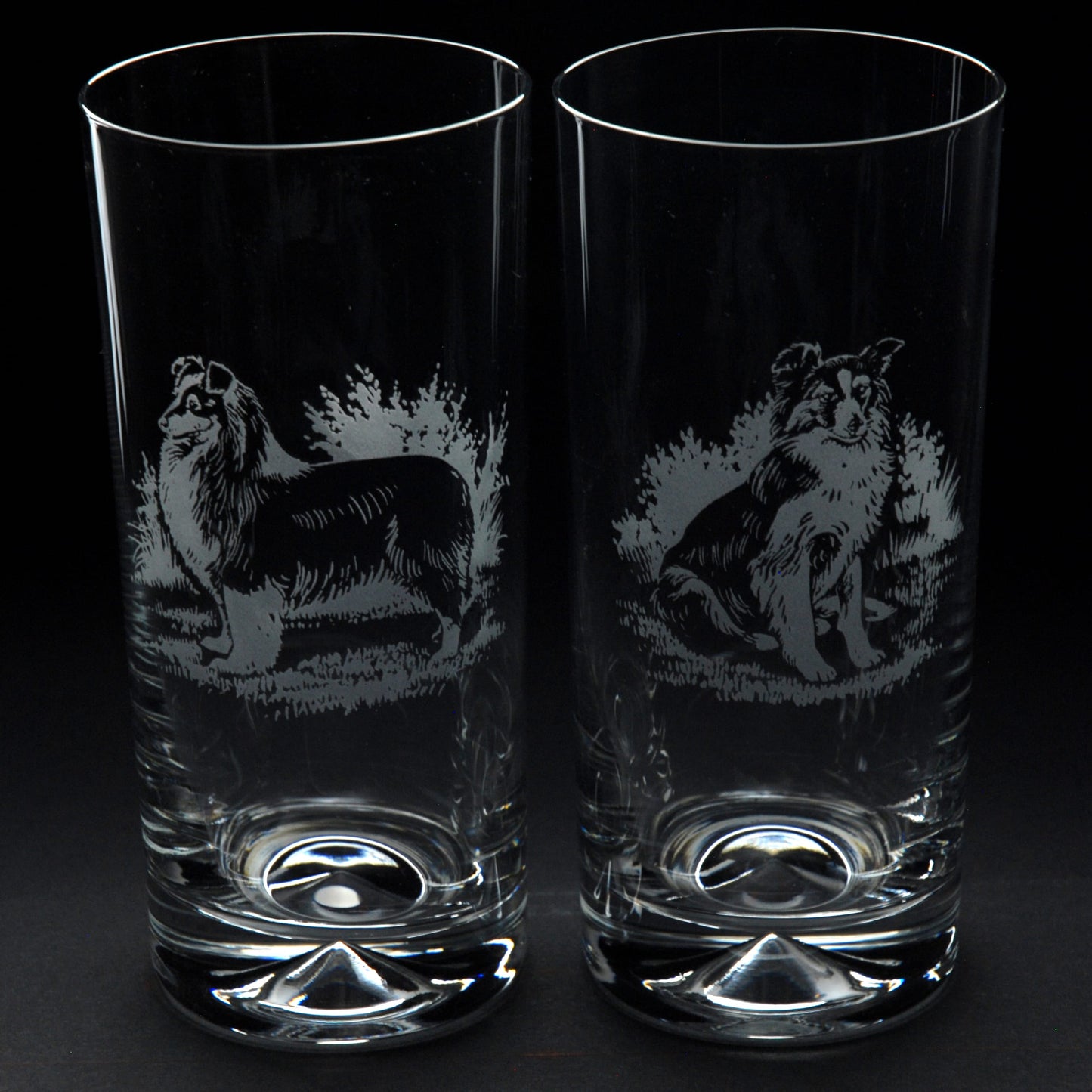 Sheltie Dog Highball Glass - Hand Etched/Engraved Gift