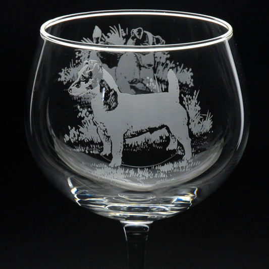 Jack Russell Dog Gin Cocktail Glass - Hand Etched/Engraved Gift