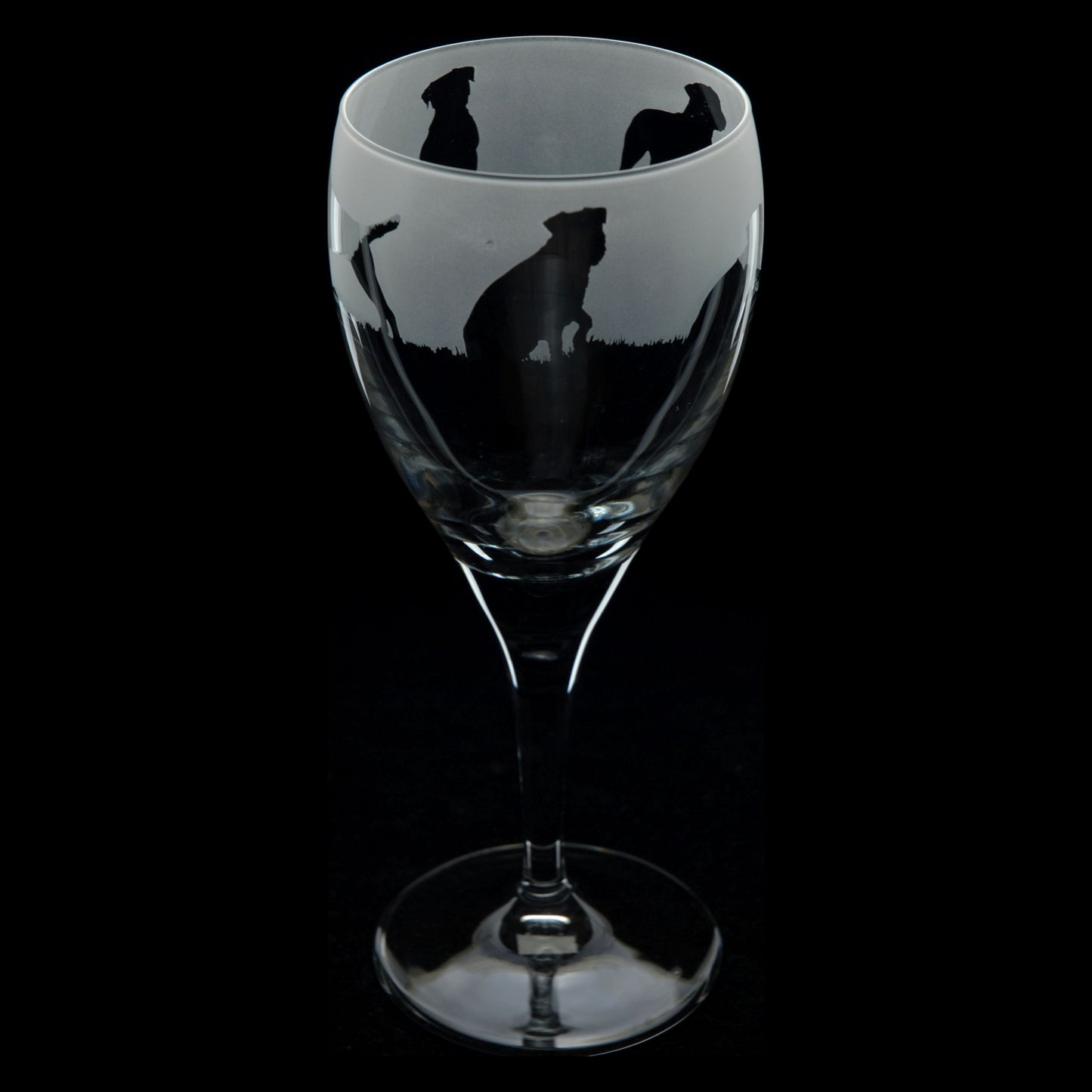 Border Terrier Dog Crystal Wine Glass - Hand Etched/Engraved Gift