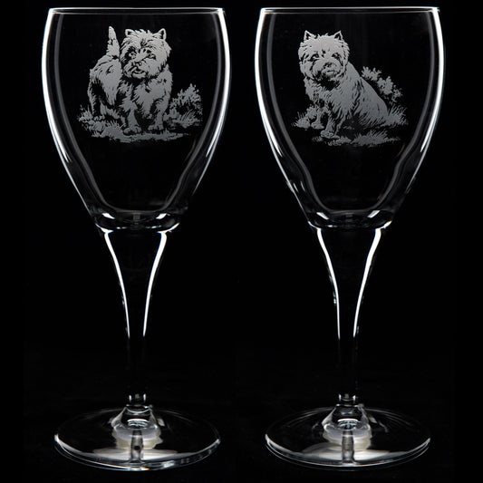 Westie Dog Crystal Wine Glass - Hand Etched/Engraved Gift