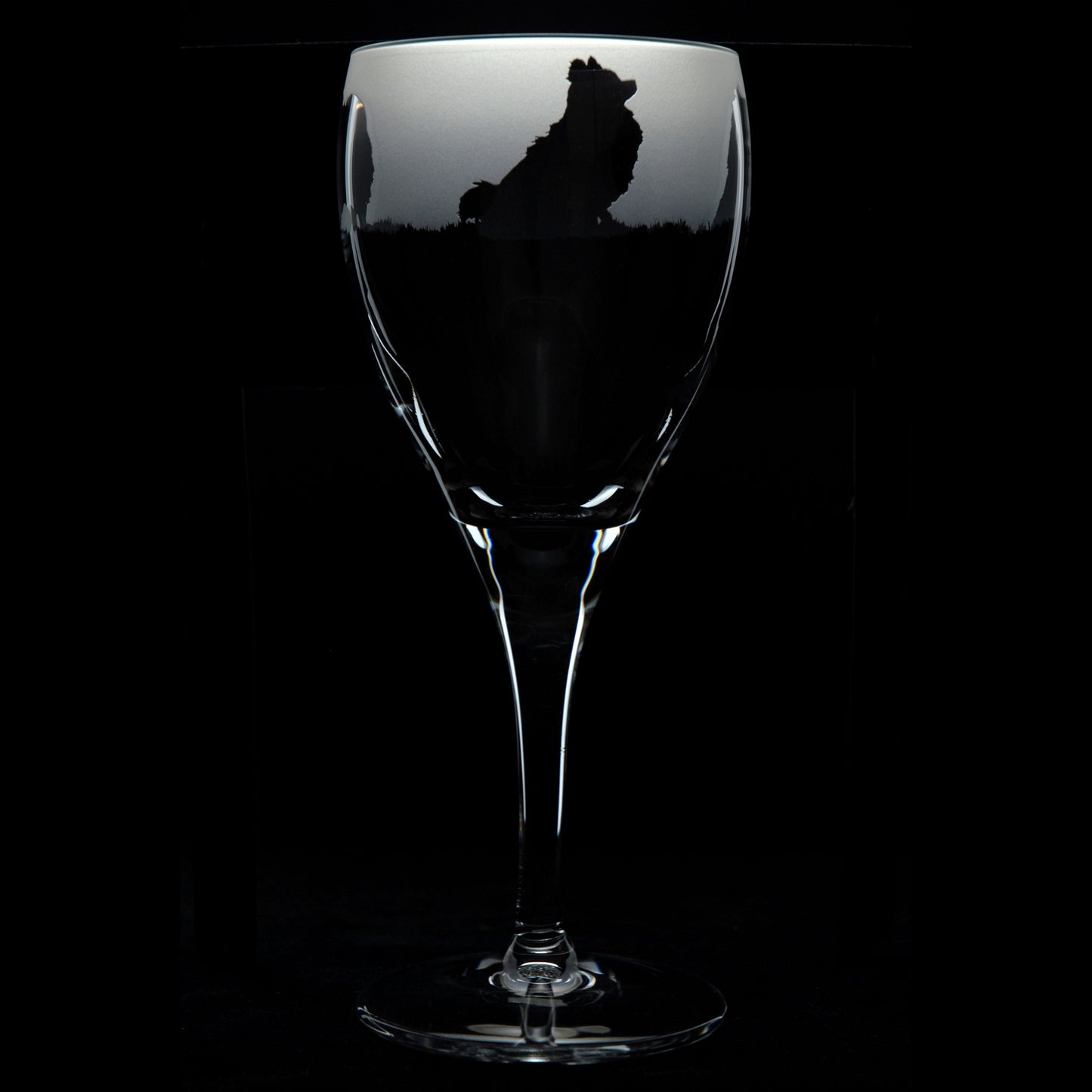 Pomeranian Dog Crystal Wine Glass - Hand Etched/Engraved Gift