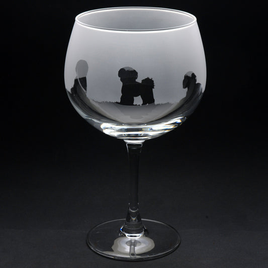 Bichon Frise Dog Gin Cocktail Glass - Hand Etched/Engraved Gift