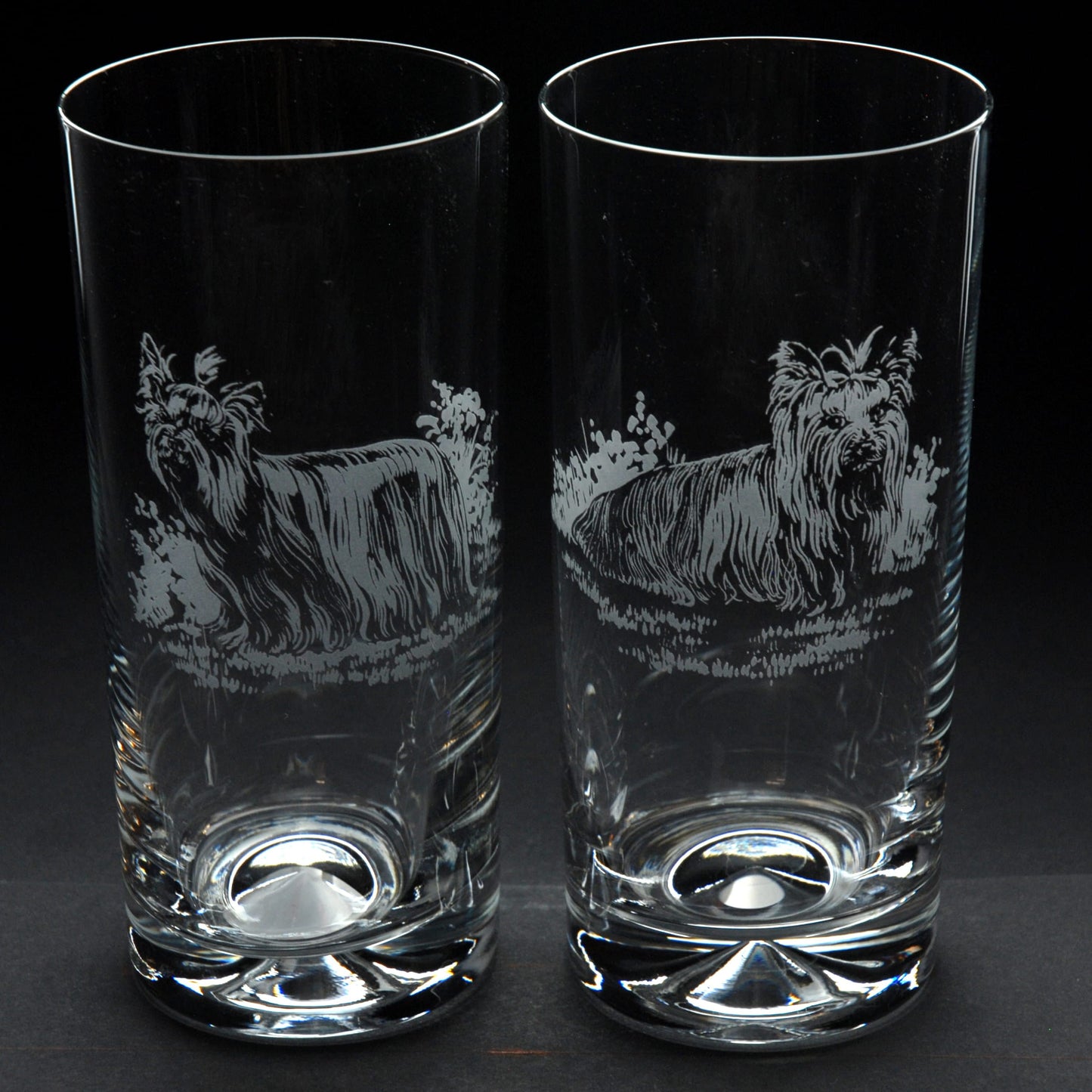 Yorkie Dog Highball Glass - Hand Etched/Engraved Gift