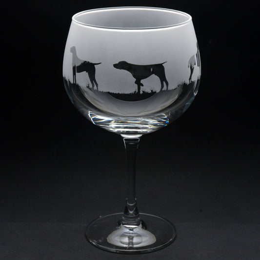 Pointer Dog Gin Cocktail Glass - Hand Etched/Engraved Gift