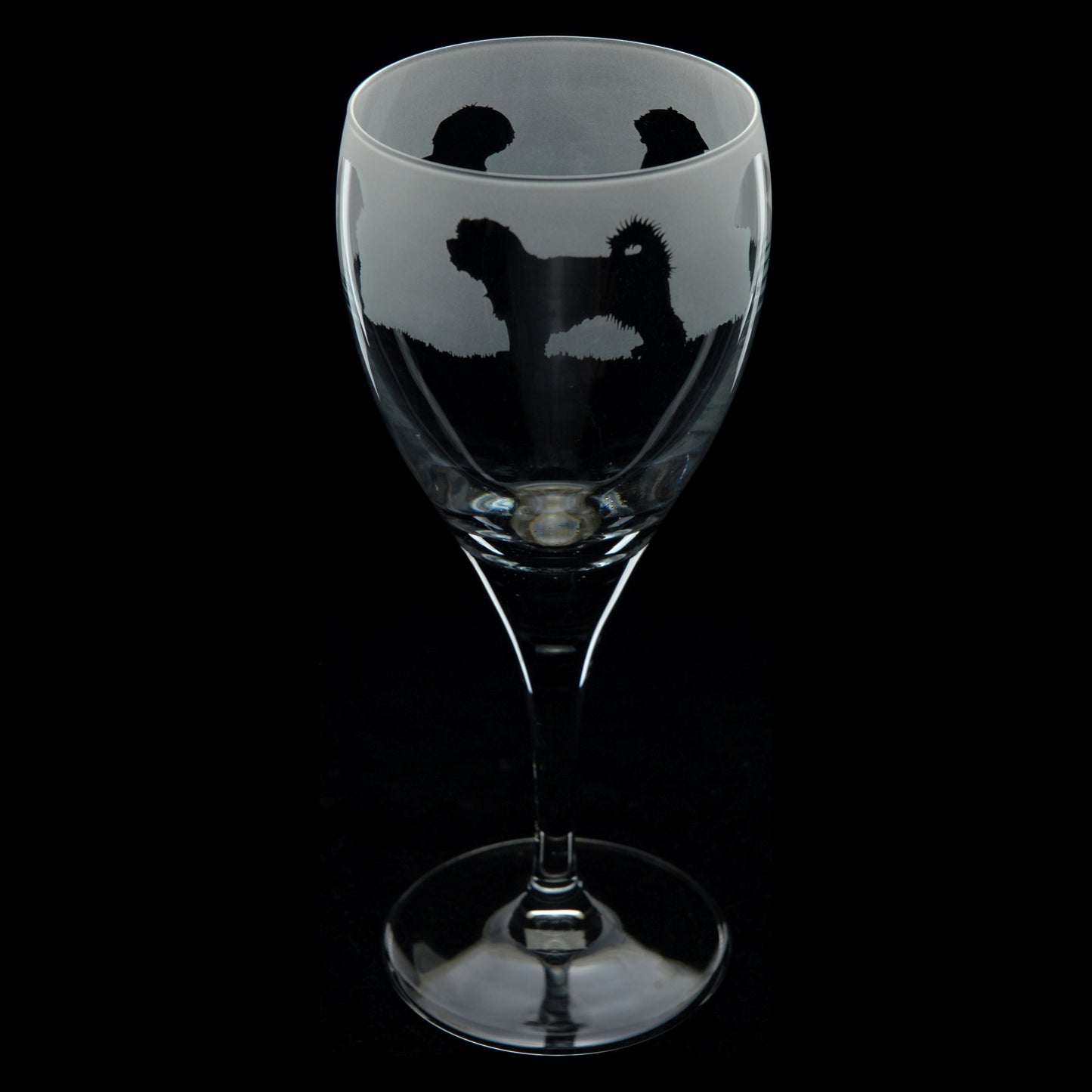 Maltese Dog Crystal Wine Glass - Hand Etched/Engraved Gift