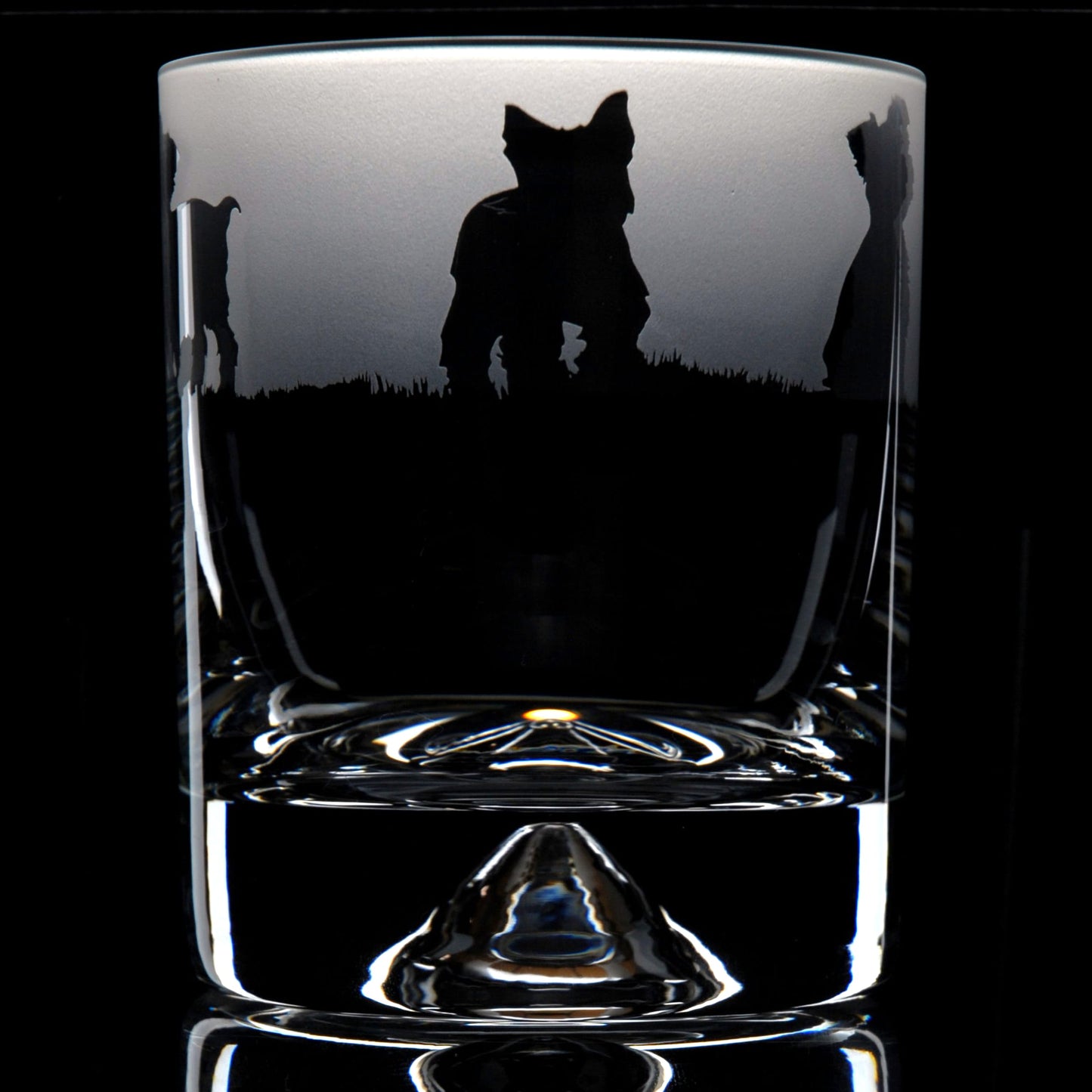 Yorkie Dog Whiskey Tumbler Glass - Hand Etched/Engraved Gift