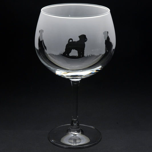 Schnauzer Dog Gin Cocktail Glass - Hand Etched/Engraved Gift