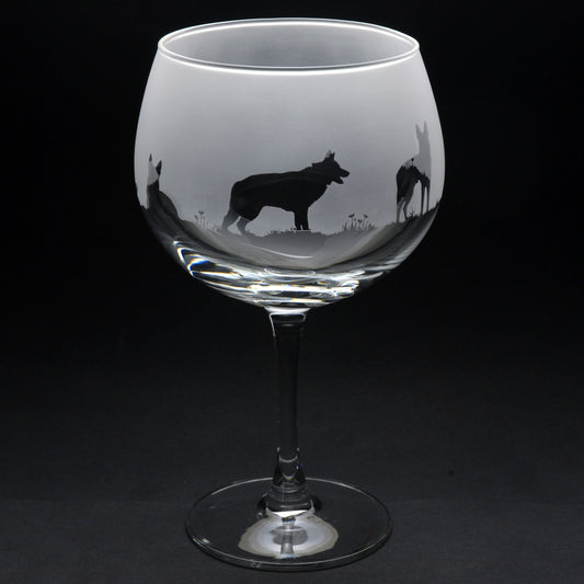 German Shepherd Dog Gin Cocktail Glass - Hand Etched/Engraved Gift