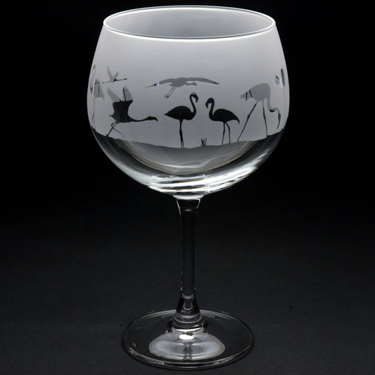 Flamingo Gin Cocktail Glass - Hand Etched/Engraved Gift