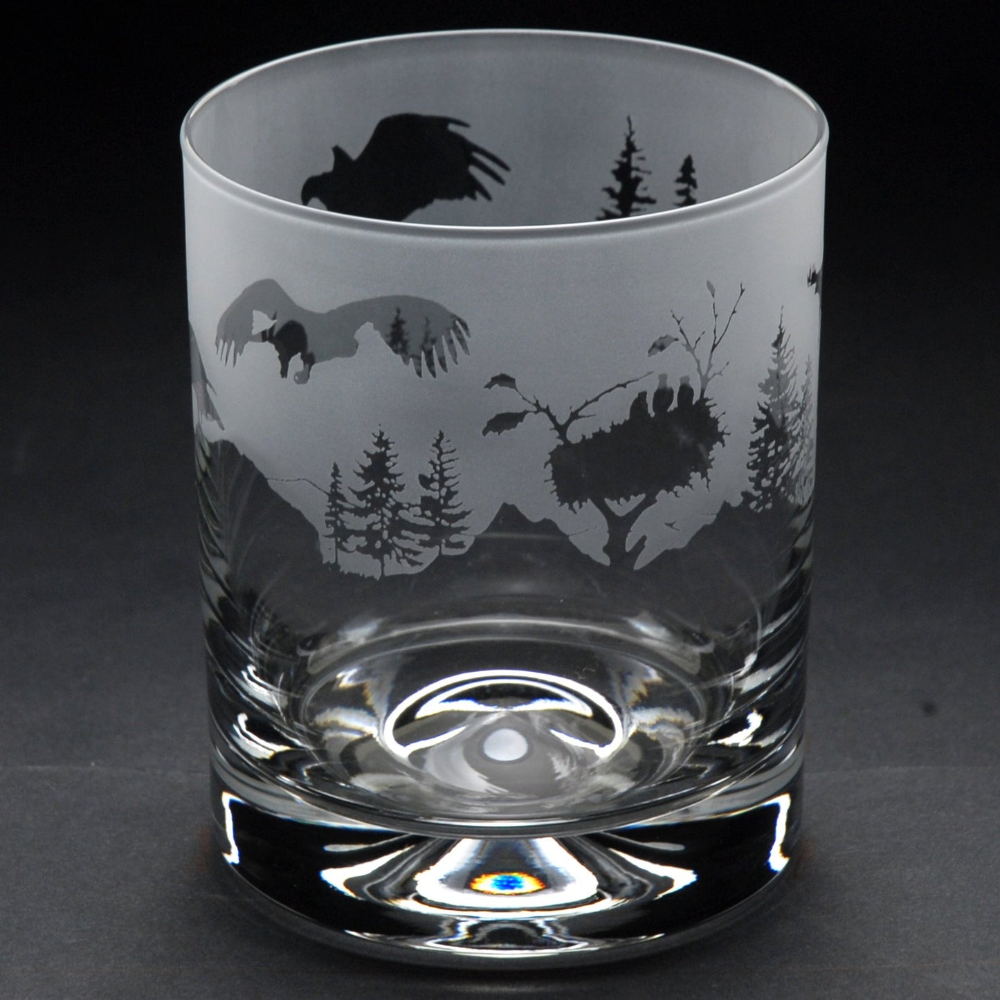 Golden Eagle Whiskey Tumbler Glass - Hand Etched/Engraved Gift