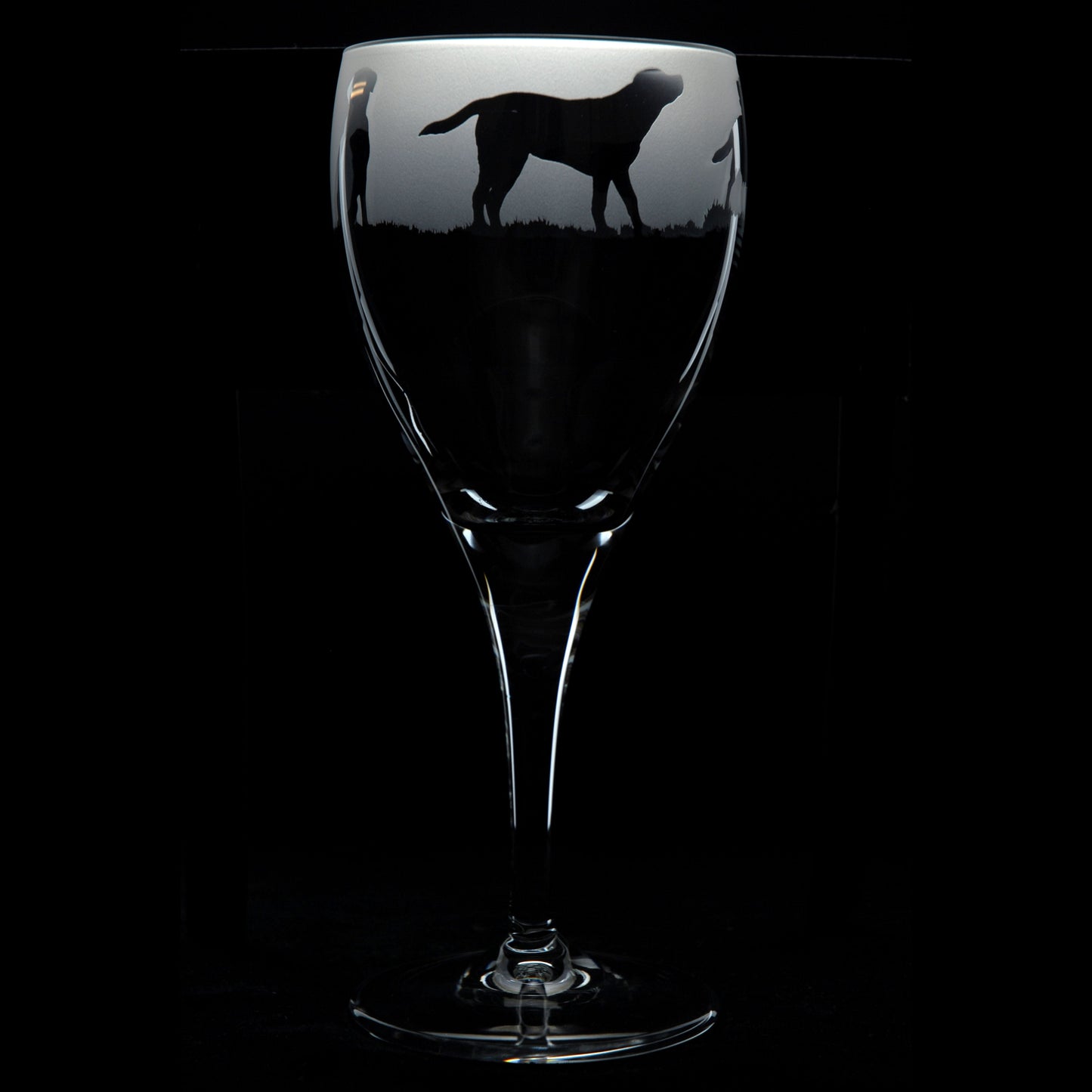 Labrador Dog Crystal Wine Glass - Hand Etched/Engraved Gift