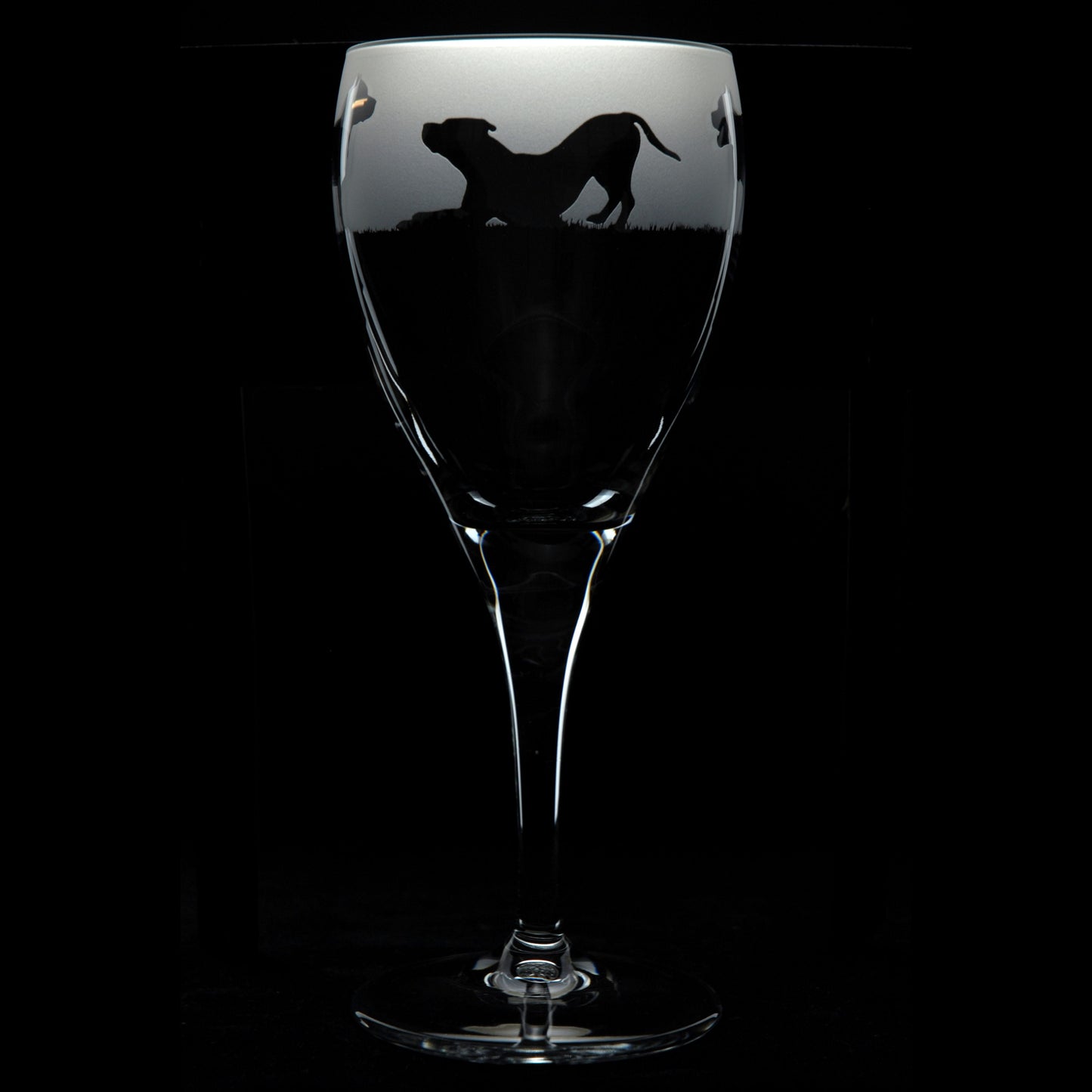 Pitbull Dog Crystal Wine Glass - Hand Etched/Engraved Gift