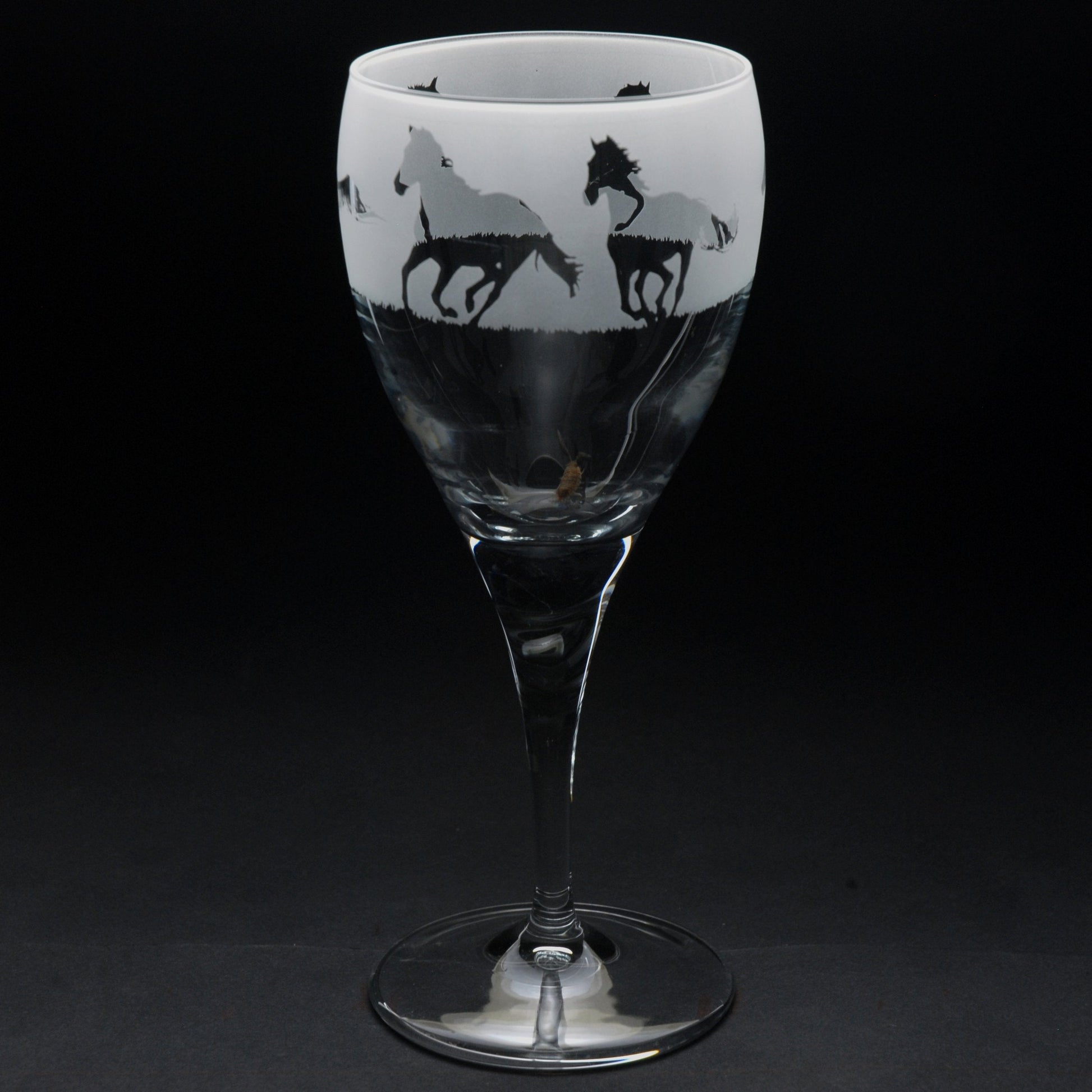 Galloping Horses Wine Glass