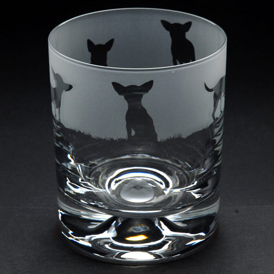 Cavalier King Charles Dog Whiskey Tumbler Glass - Hand Etched/Engraved Gift