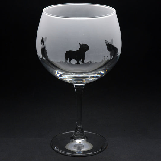 French Bulldog Dog Gin Cocktail Glass - Hand Etched/Engraved Gift