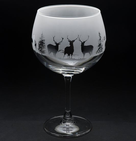 Stag Gin Cocktail Glass - Hand Etched/Engraved Gift