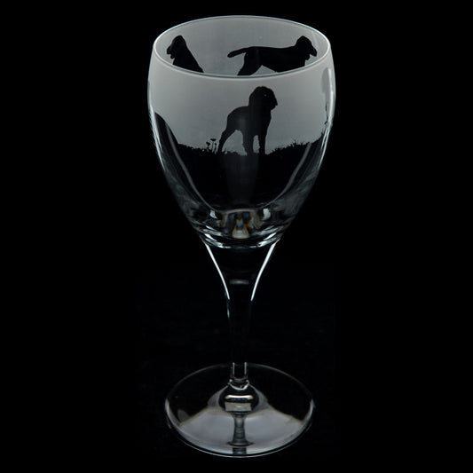 Springer Spaniel Dog Crystal Wine Glass - Hand Etched/Engraved Gift