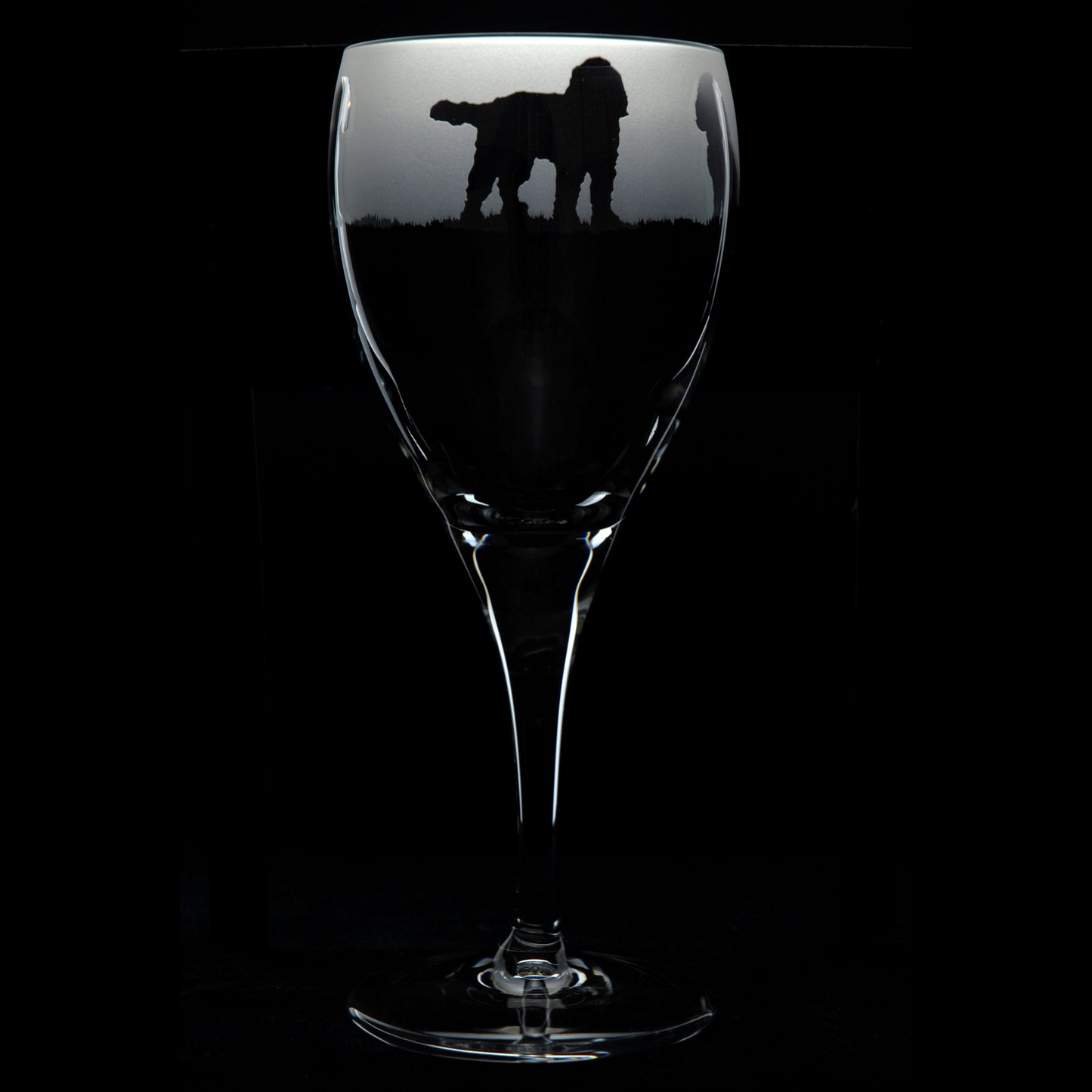 Cockapoo Dog Crystal Wine Glass - Hand Etched/Engraved Gift