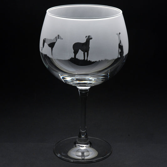 Greyhound Dog Gin Cocktail Glass - Hand Etched/Engraved Gift