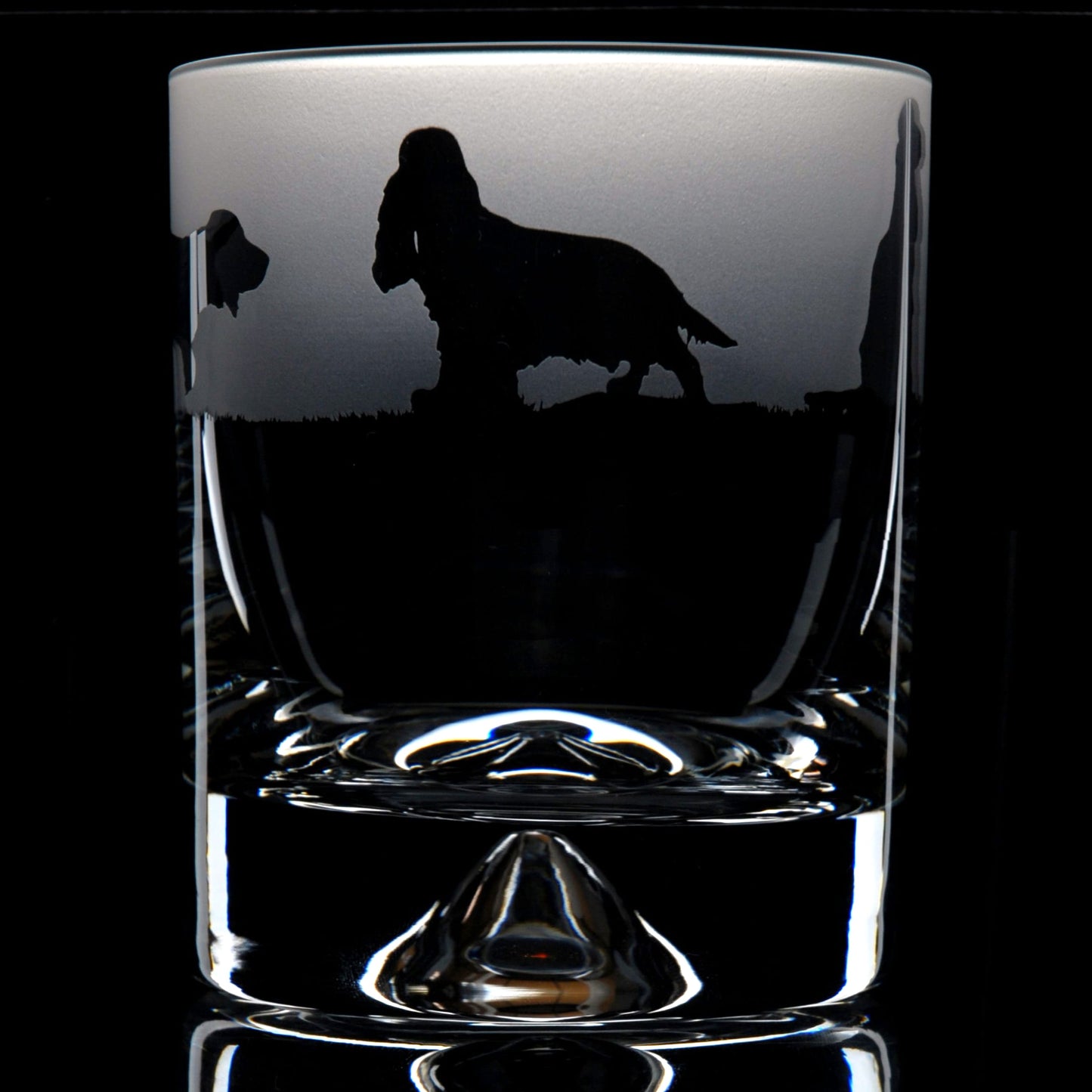 Cocker Spaniel Dog Whiskey Tumbler Glass - Hand Etched/Engraved Gift