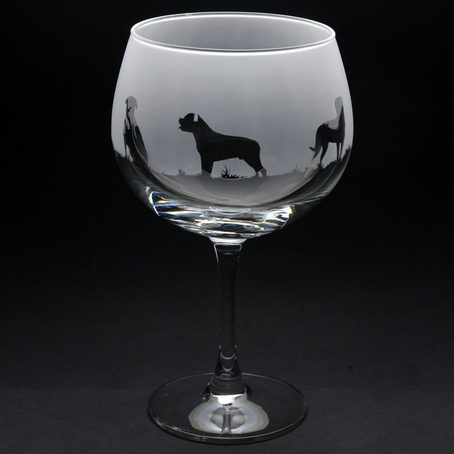 Rottweiler Dog Gin Cocktail Glass - Hand Etched/Engraved Gift