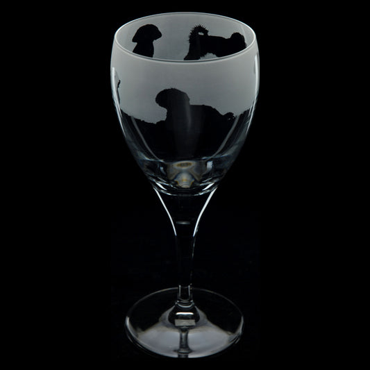 Maltese Dog Crystal Wine Glass - Hand Etched/Engraved Gift