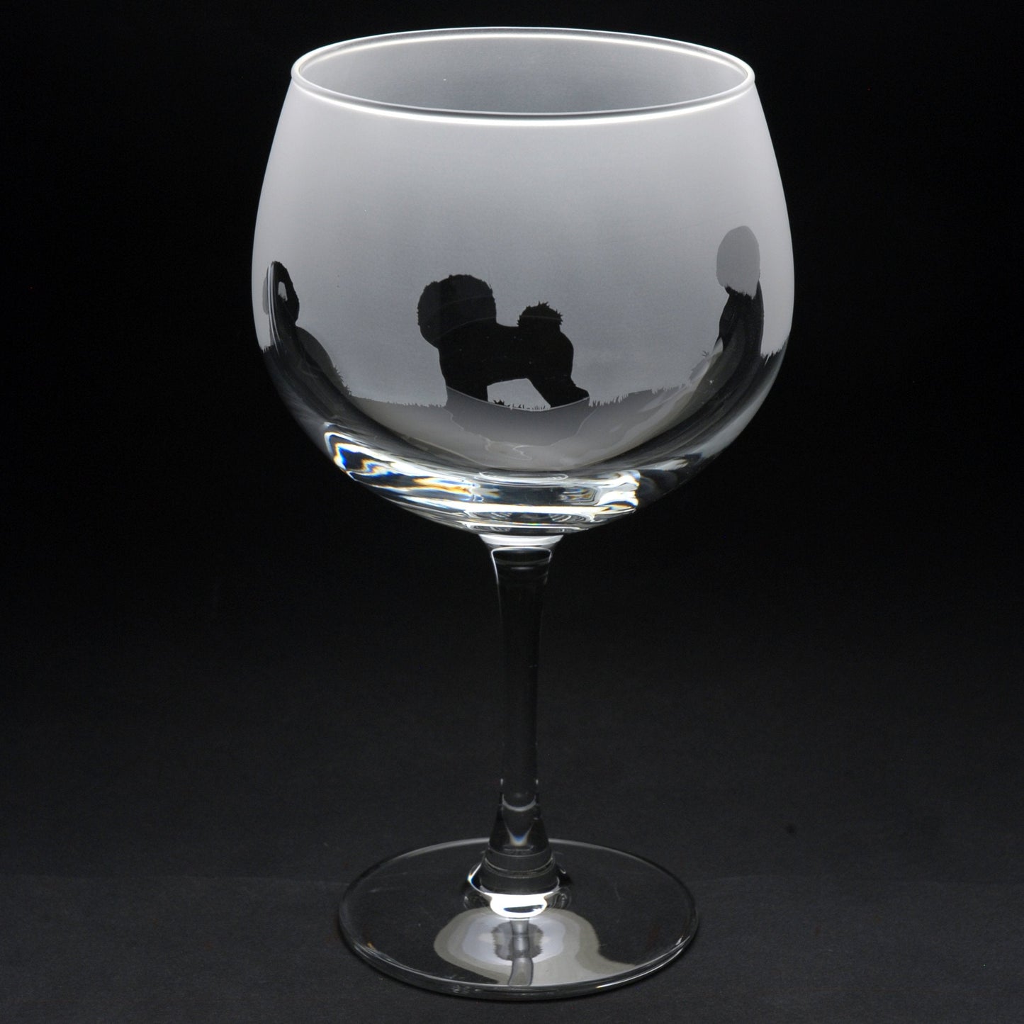 Bichon Frise Dog Gin Cocktail Glass - Hand Etched/Engraved Gift