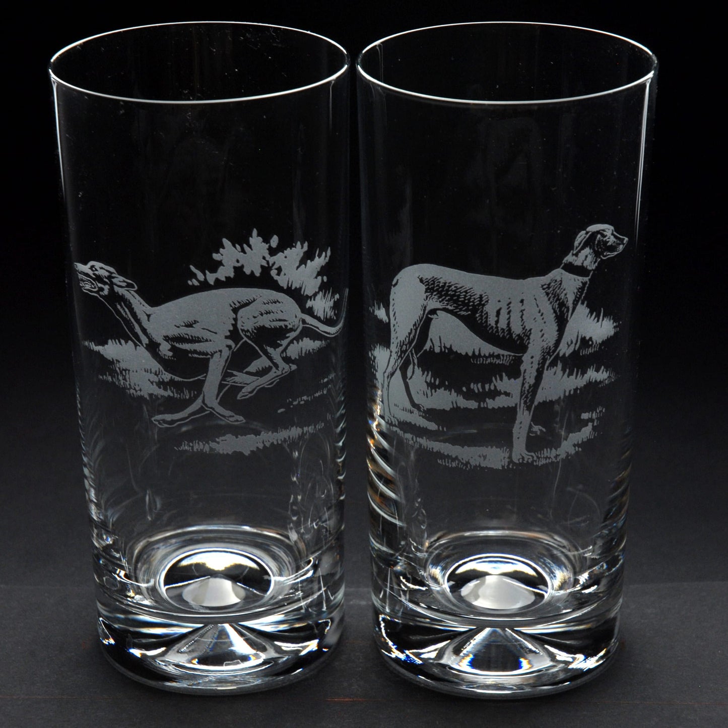 Greyhound Dog Highball Glass - Hand Etched/Engraved Gift