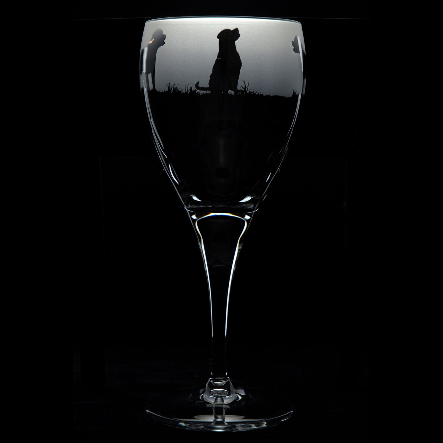 Rottweiler Dog Crystal Wine Glass - Hand Etched/Engraved Gift