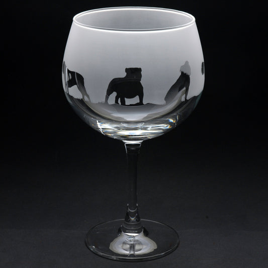 English Bulldog Dog Gin Cocktail Glass - Hand Etched/Engraved Gift