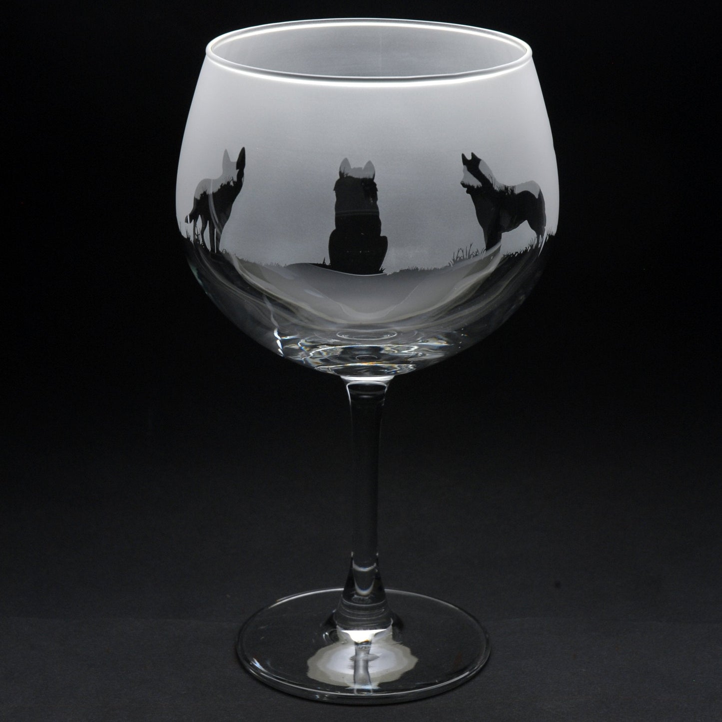 Husky Dog Gin Cocktail Glass - Hand Etched/Engraved Gift