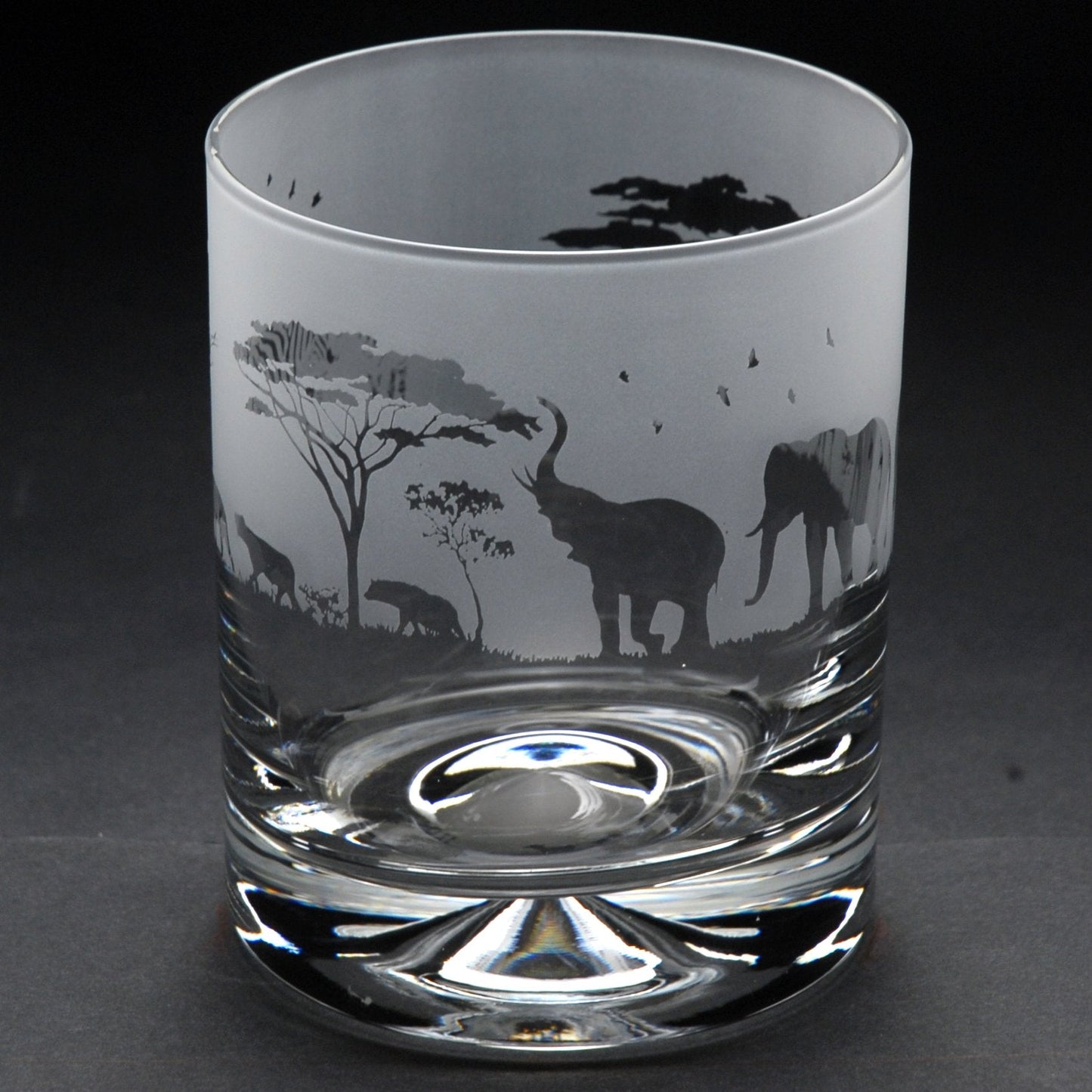 Safari Whiskey Tumbler Glass - Hand Etched/Engraved Gift