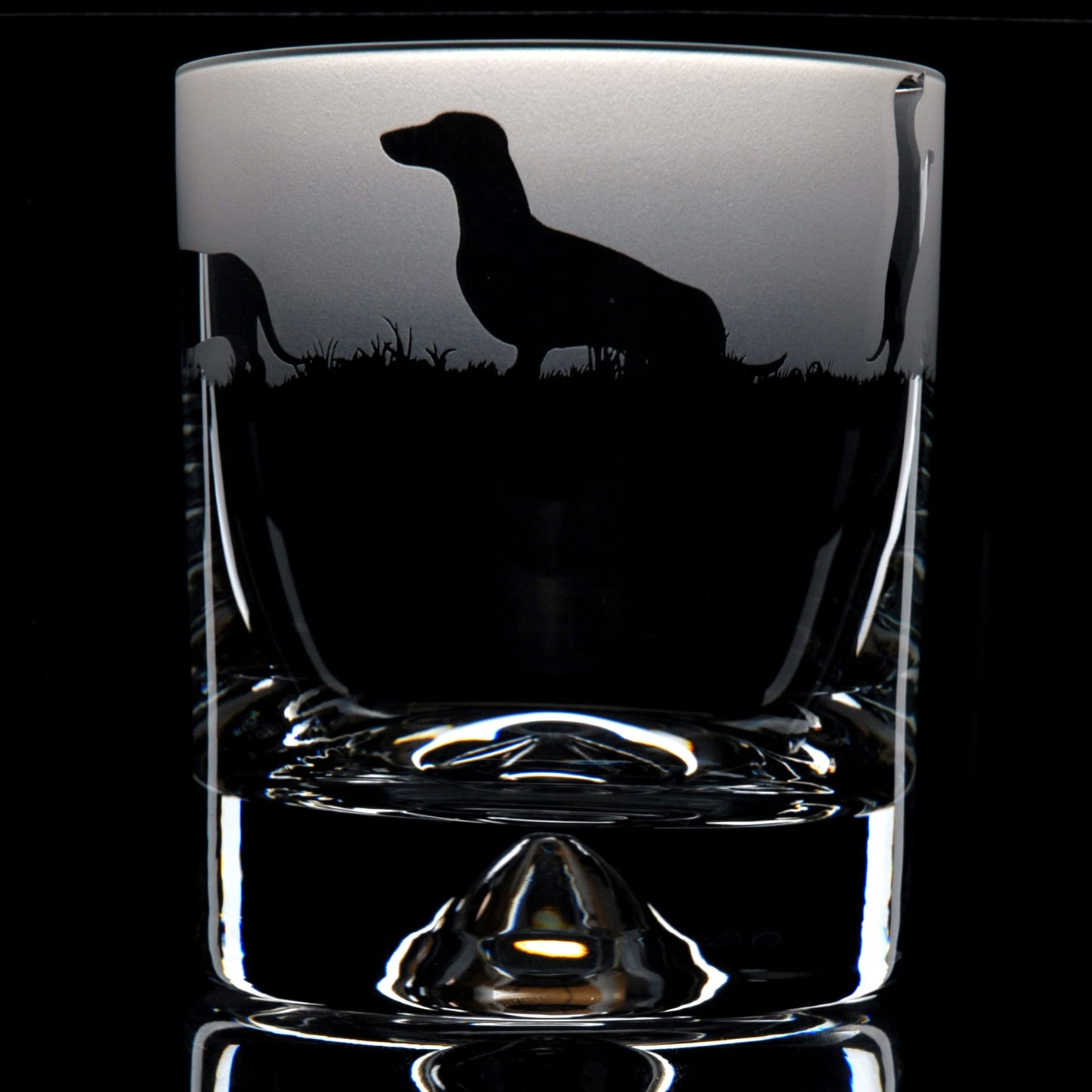 Dachshund Dog Whiskey Tumbler Glass - Hand Etched/Engraved Gift