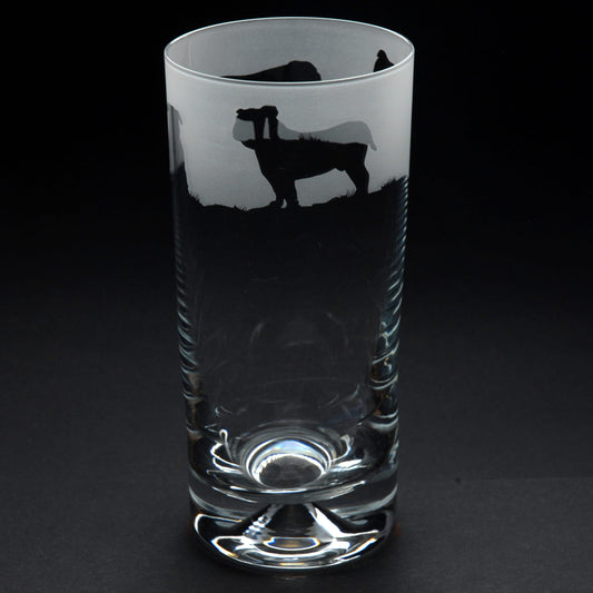 English Bulldog Dog Highball Glass - Hand Etched/Engraved Gift