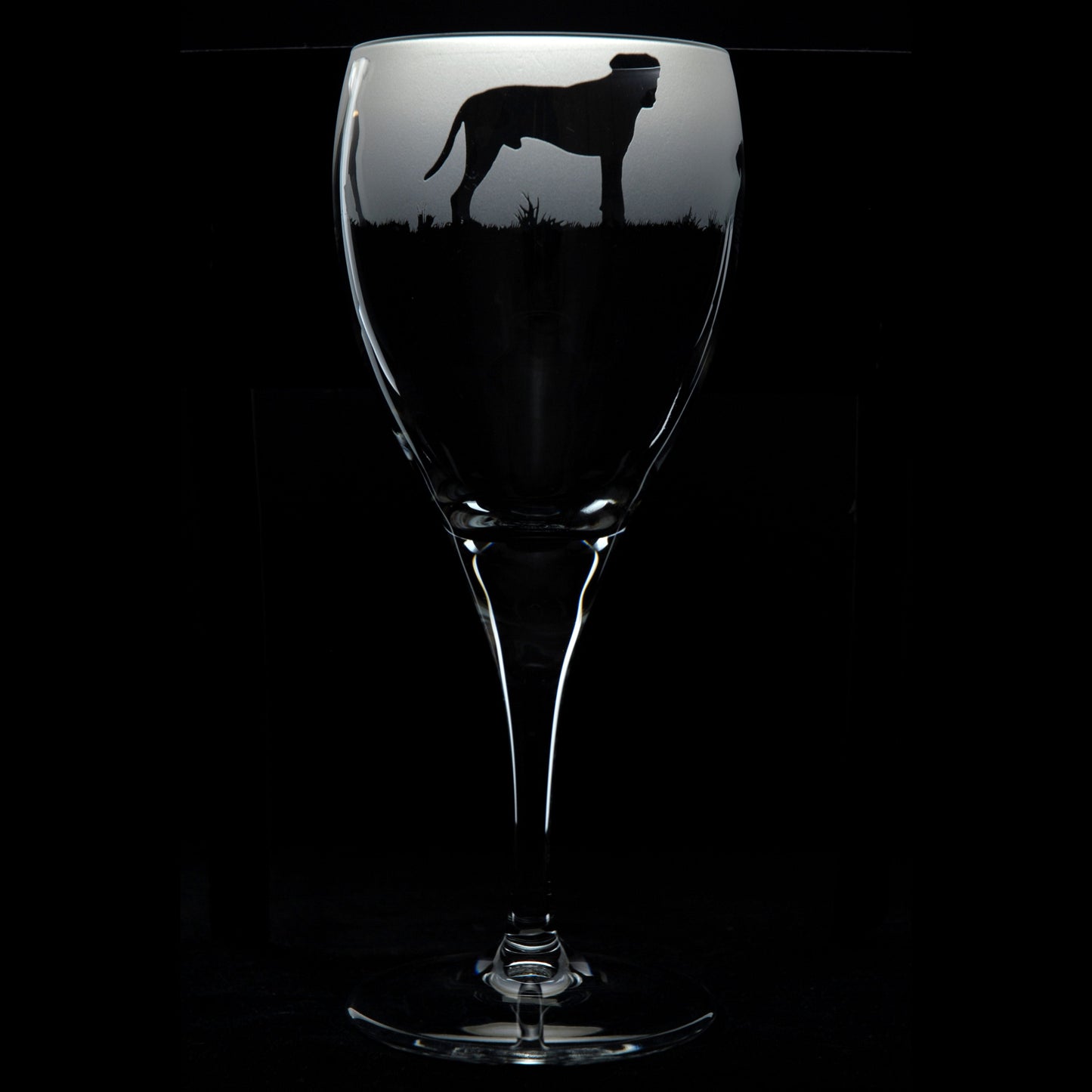 Boxer Dog Crystal Wine Glass - Hand Etched/Engraved Gift