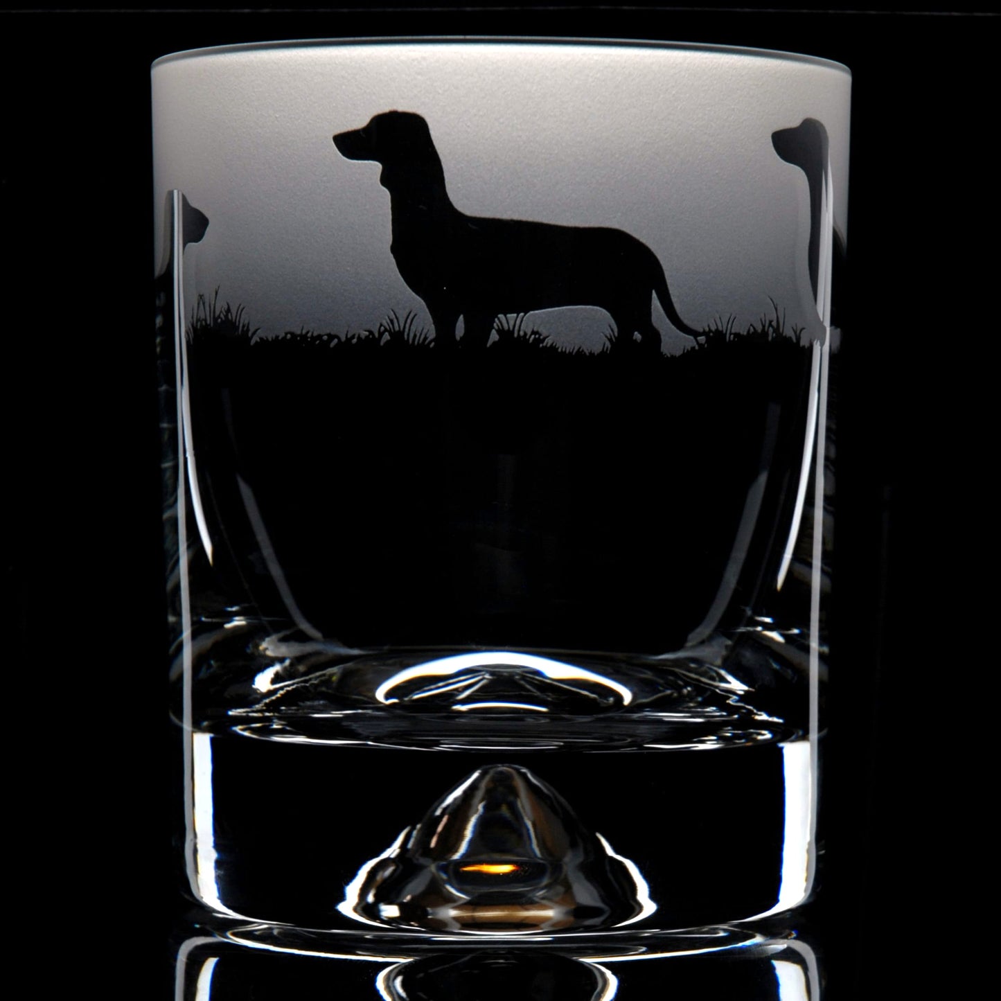 Dachshund Dog Whiskey Tumbler Glass - Hand Etched/Engraved Gift