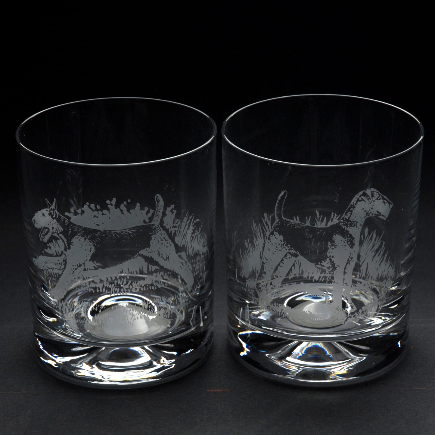 Airedale Terrier Dog Whiskey Tumbler Glass - Hand Etched/Engraved Gift