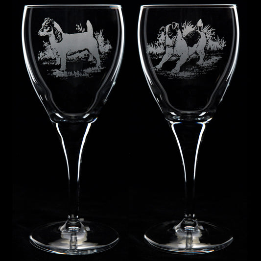 Jack Russell Dog Crystal Wine Glass - Hand Etched/Engraved Gift