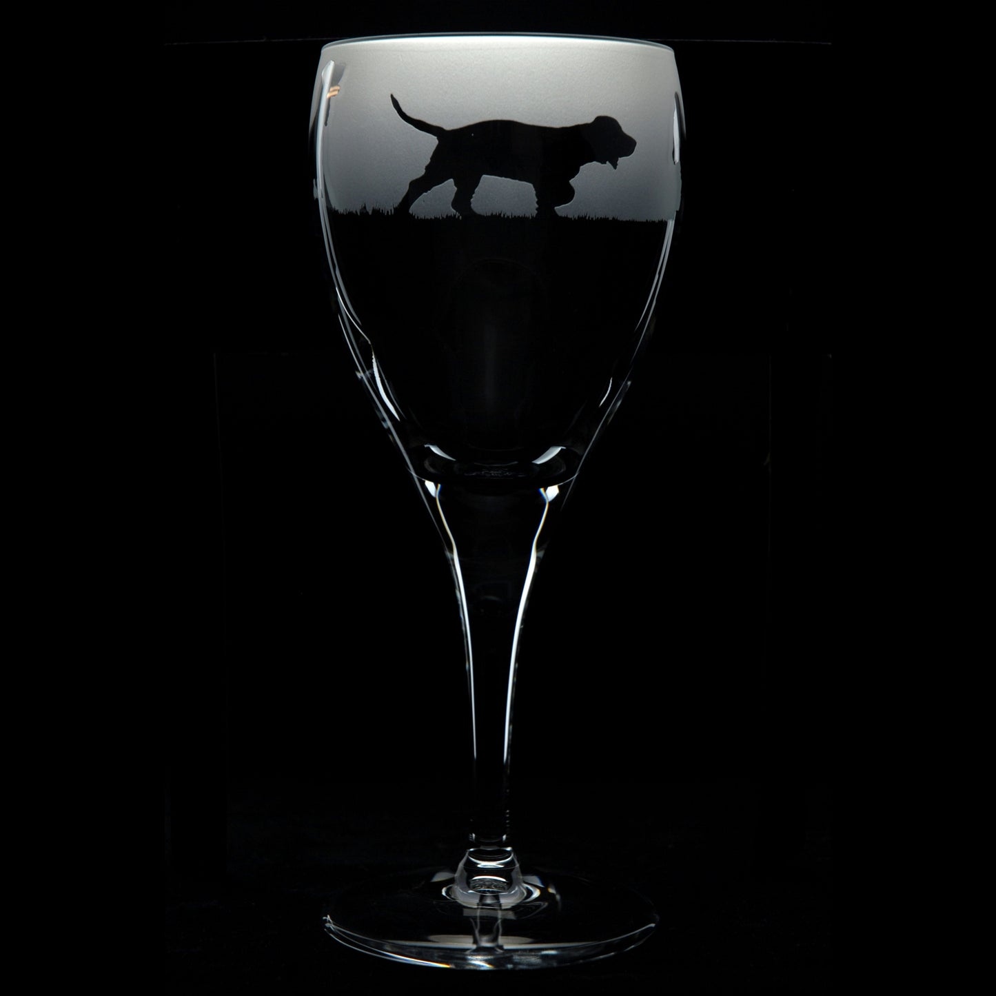 Cocker Spaniel Dog Crystal Wine Glass - Hand Etched/Engraved Gift