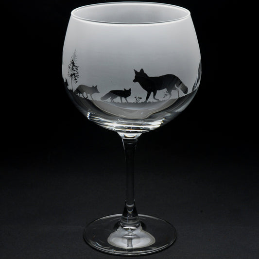 Fox Gin Cocktail Glass - Hand Etched/Engraved Gift
