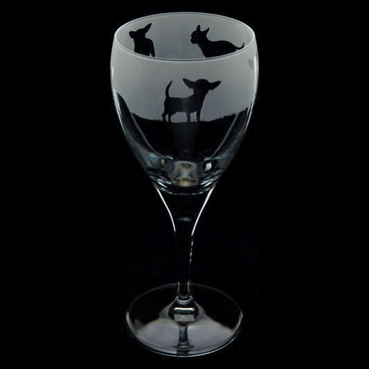 Cavalier King Charles Dog Crystal Wine Glass - Hand Etched/Engraved Gift