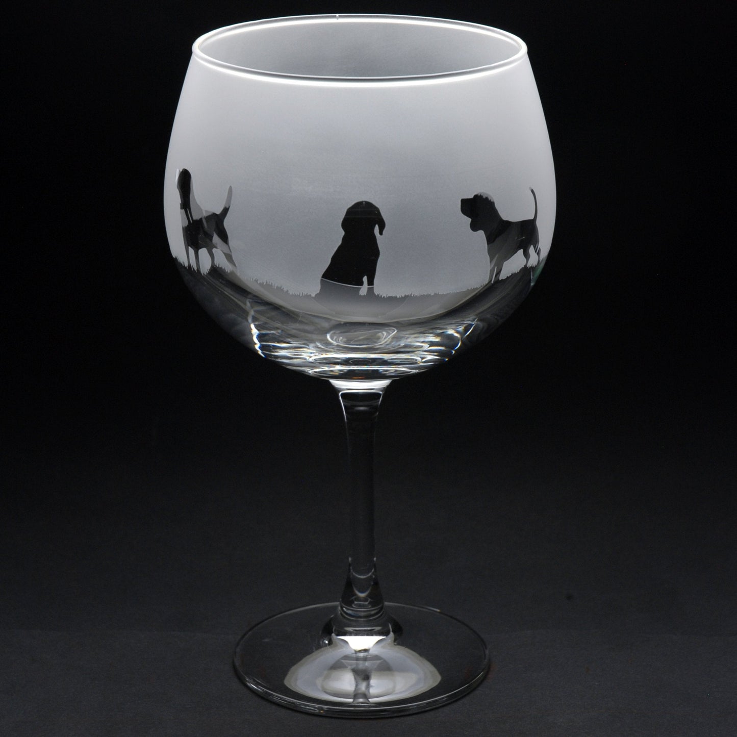 Beagle Dog Gin Cocktail Glass - Hand Etched/Engraved Gift