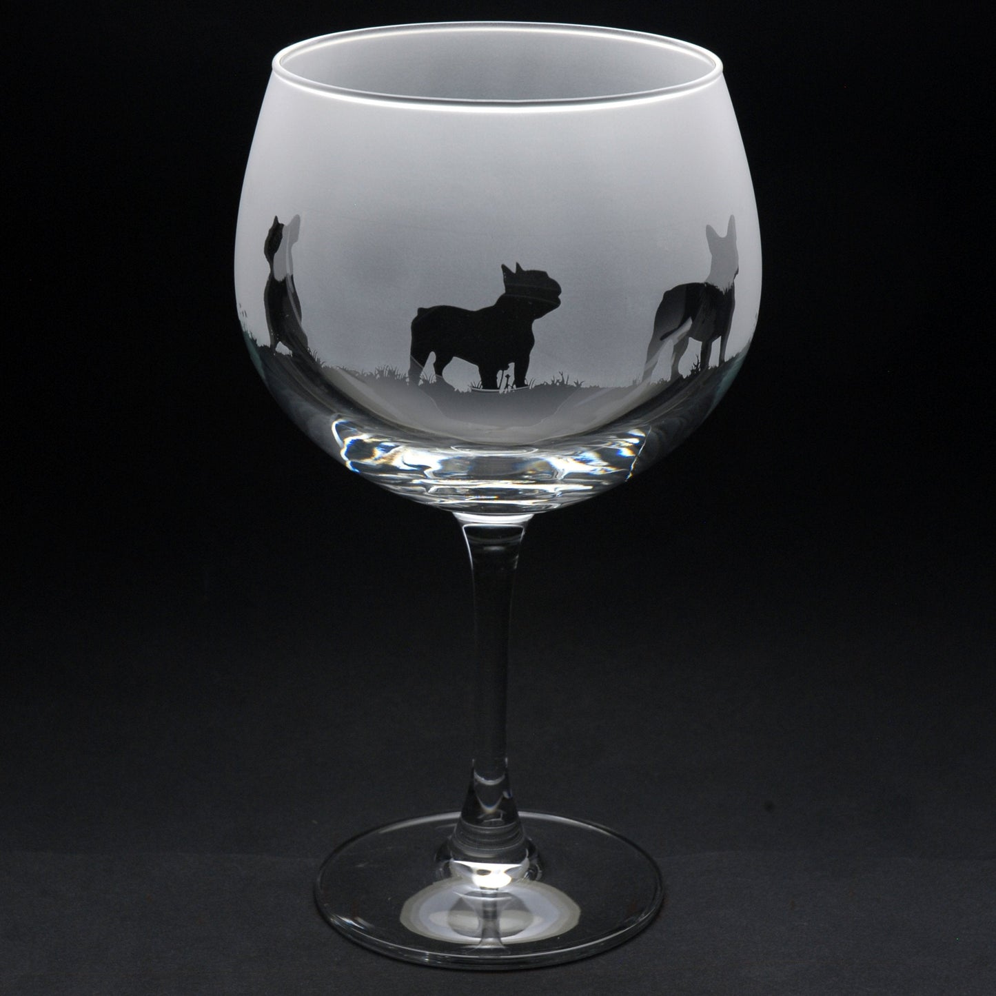 French Bulldog Dog Gin Cocktail Glass - Hand Etched/Engraved Gift