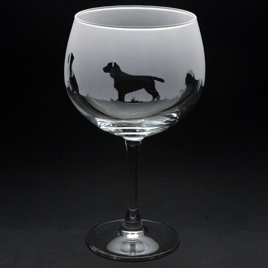 Springer Spaniel Dog Gin Cocktail Glass - Hand Etched/Engraved Gift