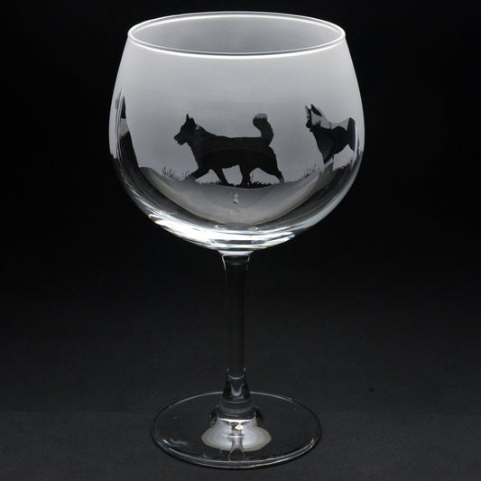 Husky Dog Gin Cocktail Glass - Hand Etched/Engraved Gift