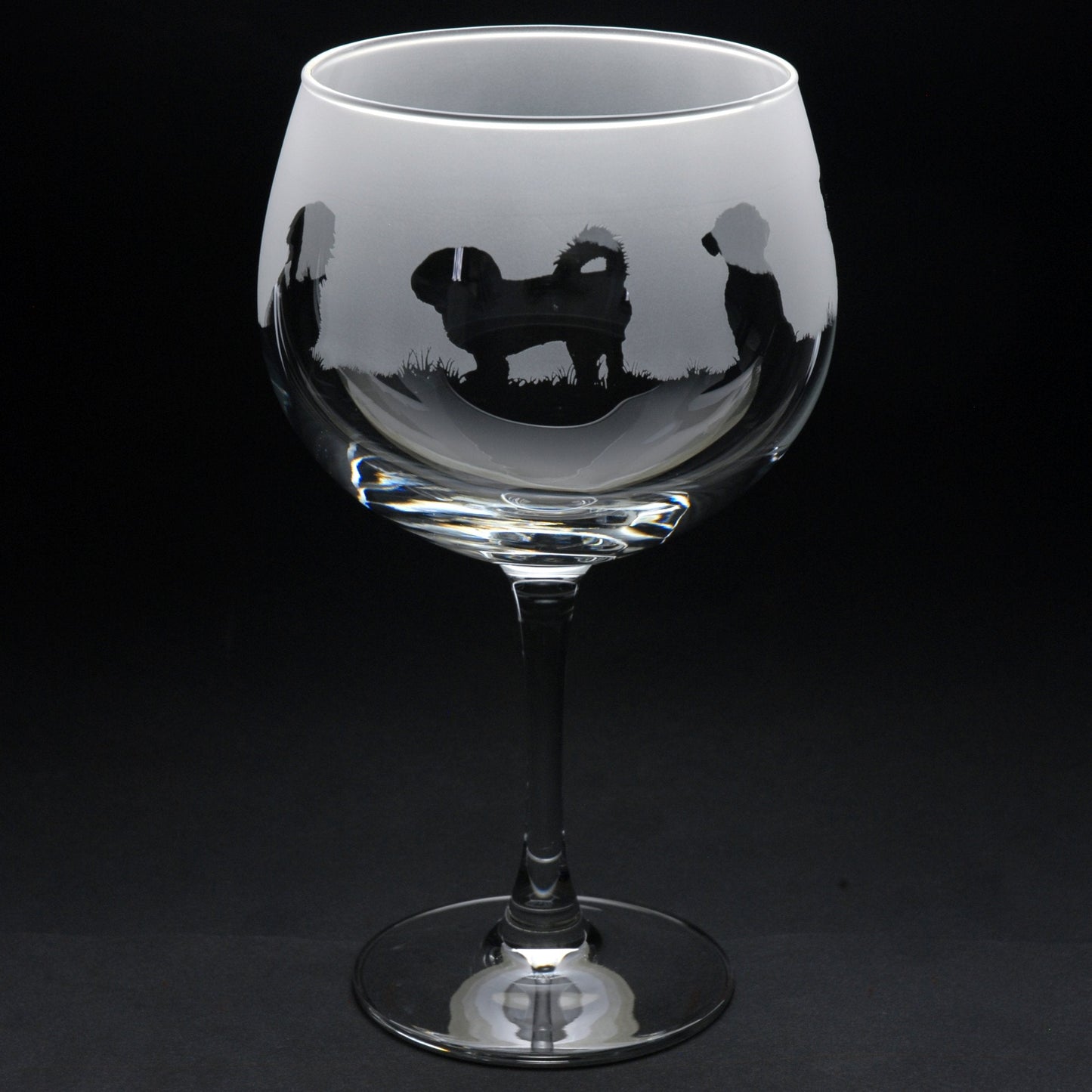 Shih Tzu Dog Gin Cocktail Glass - Hand Etched/Engraved Gift