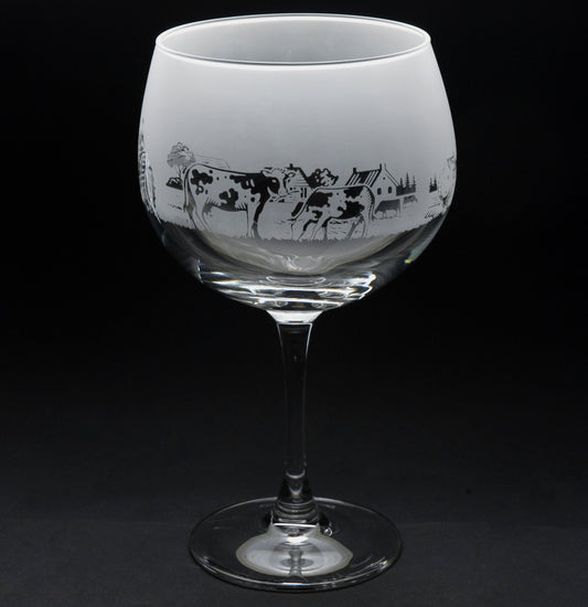 Farm Animals Gin Cocktail Glass - Hand Etched/Engraved Gift