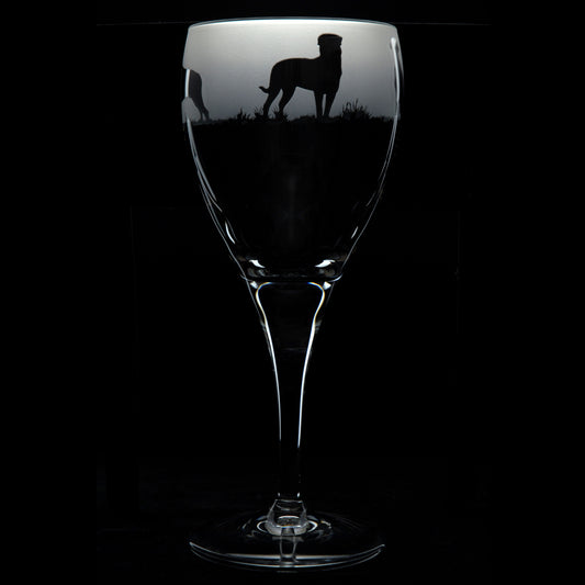 Rottweiler Dog Crystal Wine Glass - Hand Etched/Engraved Gift