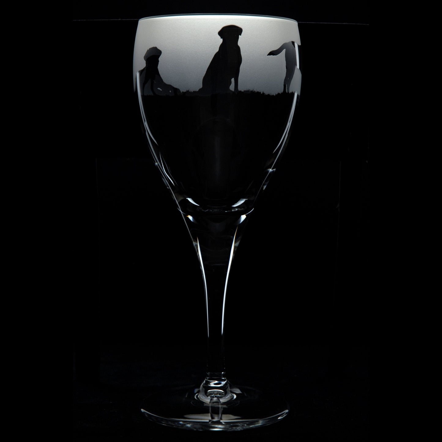 Labrador Dog Crystal Wine Glass - Hand Etched/Engraved Gift