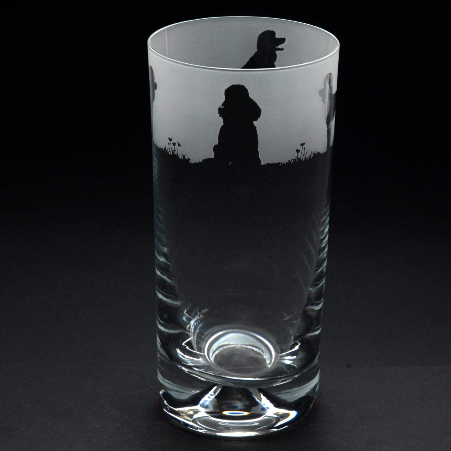 Poodle Dog Highball Glass - Hand Etched/Engraved Gift